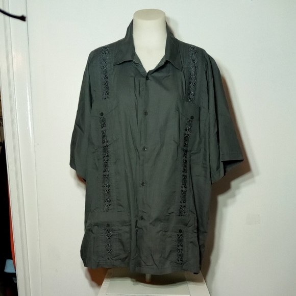 Maximo's Gray Guayabera Shirt Sz 6XL - Picture 7 of 12